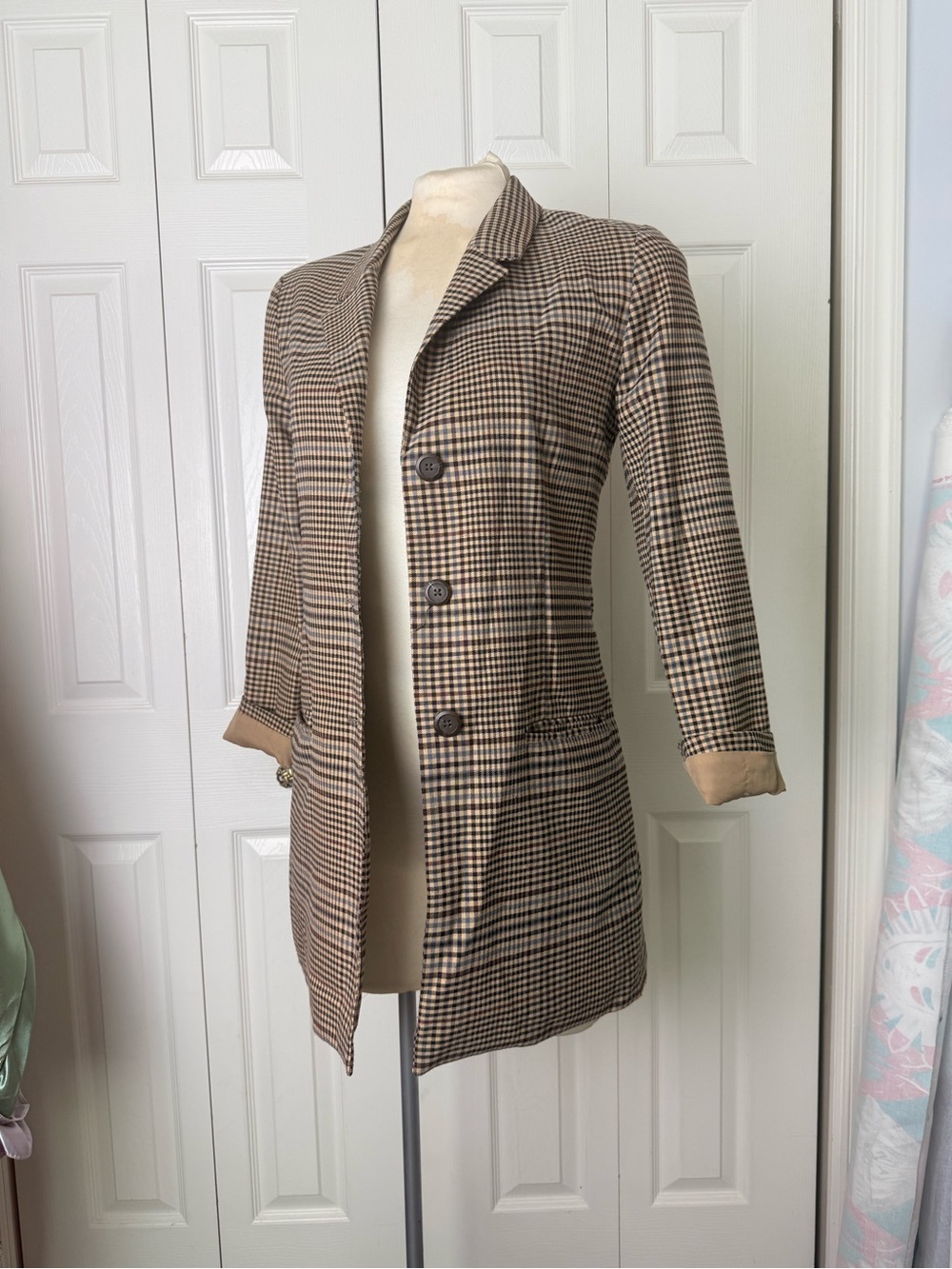 BB Dakota Brown Houndstooth Blazer Jacket